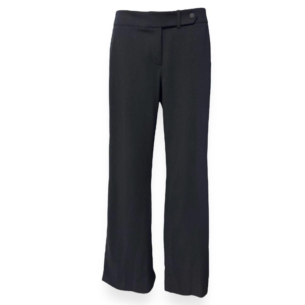 CALVIN KLEIN Black Flat Front Classic Fit Straight Leg Trousers
